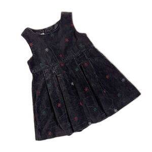 Vintage‎ 90's Y2K OshKosh B'Gosh Black Velvet Holiday Snowflake Dress 3T